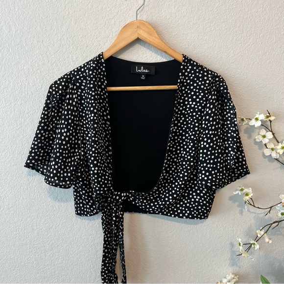 Lulus Black Polka Dot Two-Piece Maxi Dress M - Picture 5 of 11